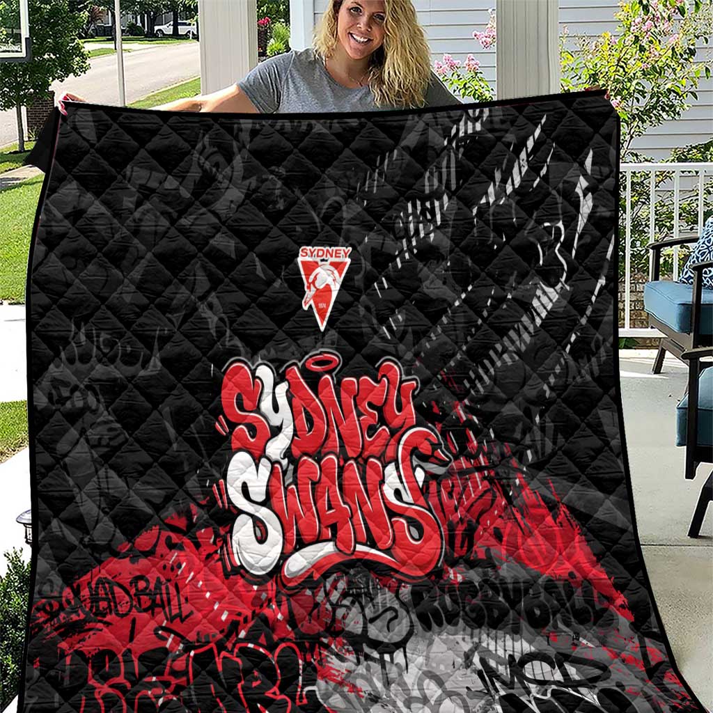 Sydney Swans Quilt Urban Graffiti Street Art - Bold Abstract Spray Paint