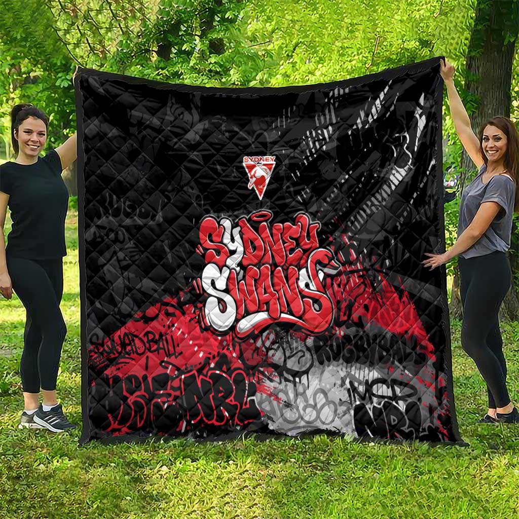 Sydney Swans Quilt Urban Graffiti Street Art - Bold Abstract Spray Paint