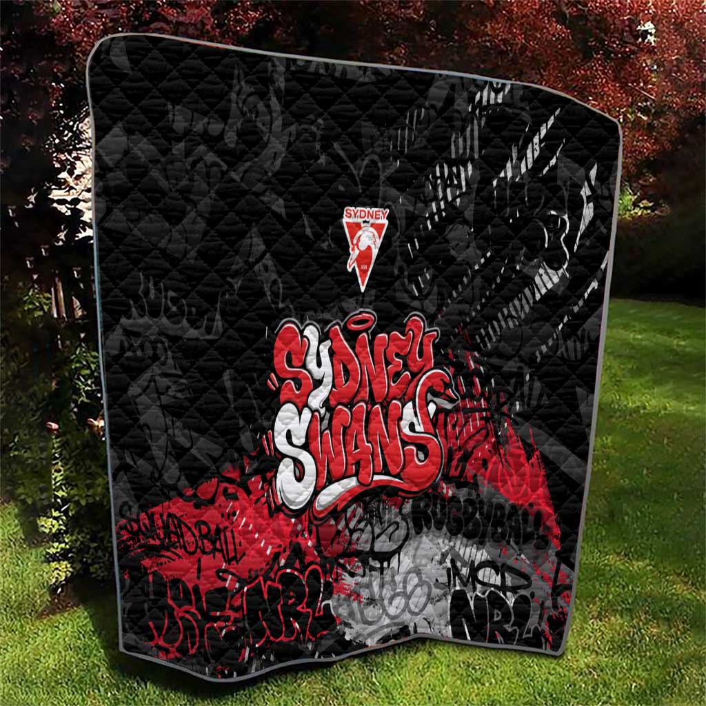 Sydney Swans Quilt Urban Graffiti Street Art - Bold Abstract Spray Paint