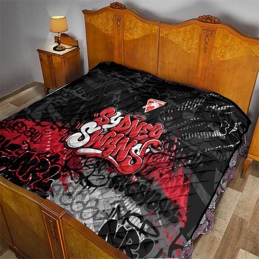 Sydney Swans Quilt Urban Graffiti Street Art - Bold Abstract Spray Paint