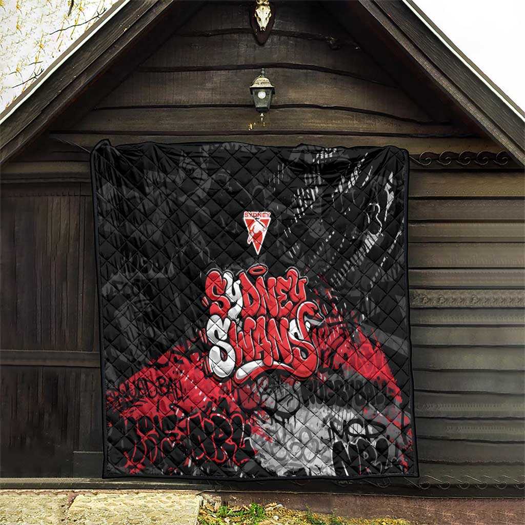 Sydney Swans Quilt Urban Graffiti Street Art - Bold Abstract Spray Paint