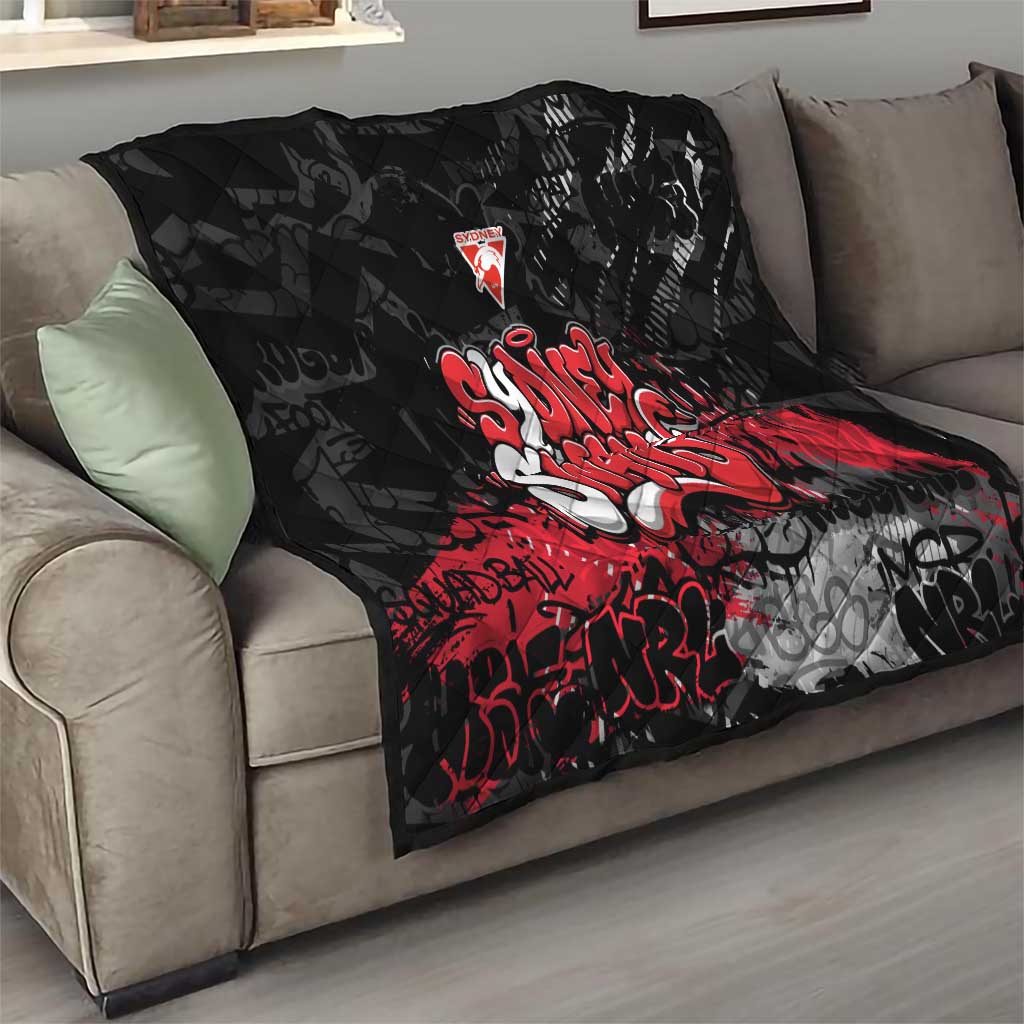 Sydney Swans Quilt Urban Graffiti Street Art - Bold Abstract Spray Paint