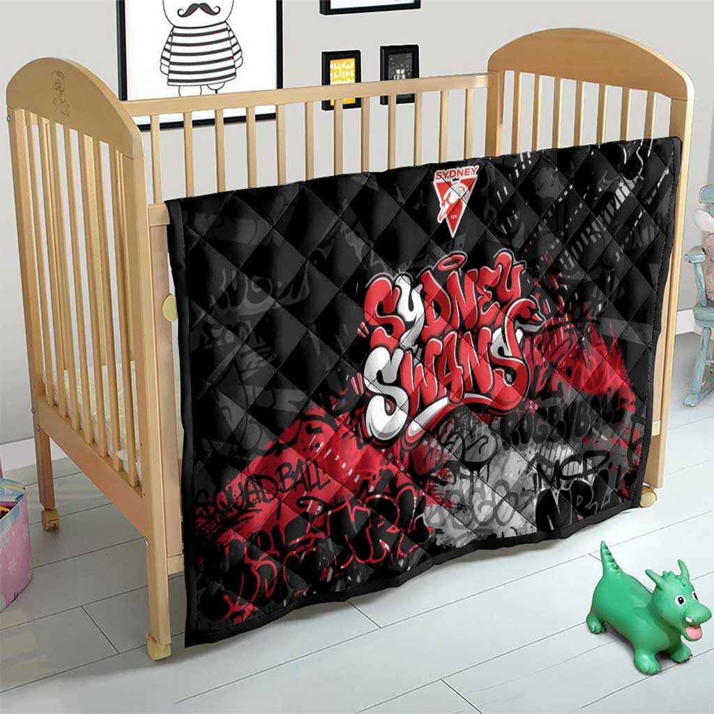 Sydney Swans Quilt Urban Graffiti Street Art - Bold Abstract Spray Paint