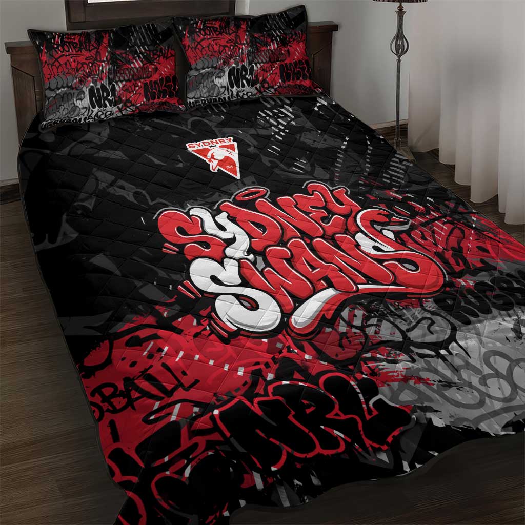 Sydney Swans Quilt Bed Set Urban Graffiti Street Art - Bold Abstract Spray Paint
