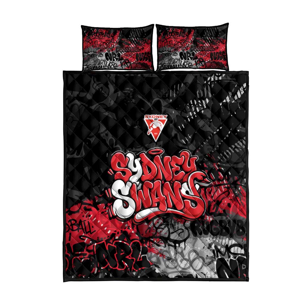 Sydney Swans Quilt Bed Set Urban Graffiti Street Art - Bold Abstract Spray Paint