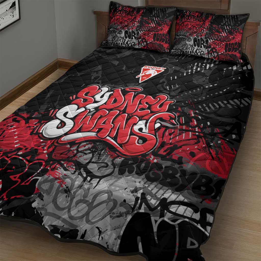 Sydney Swans Quilt Bed Set Urban Graffiti Street Art - Bold Abstract Spray Paint