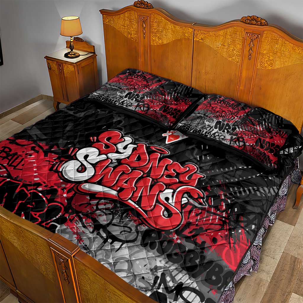 Sydney Swans Quilt Bed Set Urban Graffiti Street Art - Bold Abstract Spray Paint