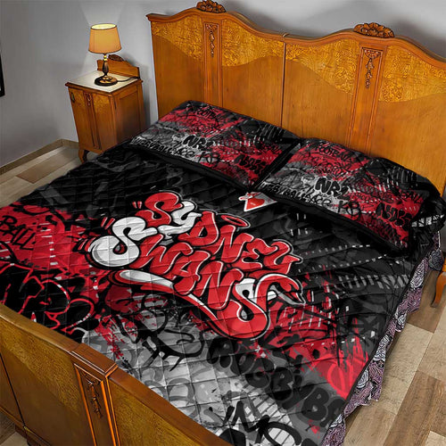 Sydney Swans Quilt Bed Set Urban Graffiti Street Art - Bold Abstract Spray Paint