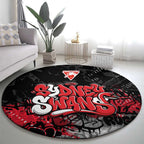 Sydney Swans Round Carpet Urban Graffiti Street Art - Bold Abstract Spray Paint