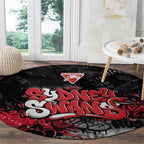 Sydney Swans Round Carpet Urban Graffiti Street Art - Bold Abstract Spray Paint
