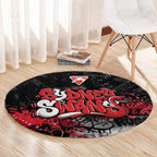 Sydney Swans Round Carpet Urban Graffiti Street Art - Bold Abstract Spray Paint