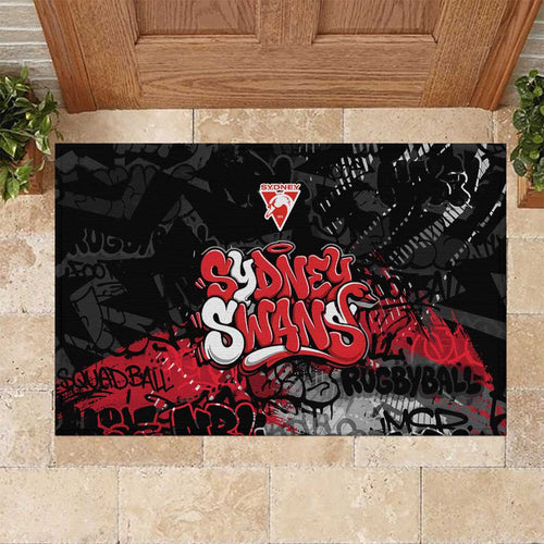 Sydney Swans Rubber Doormat Urban Graffiti Street Art - Bold Abstract Spray Paint