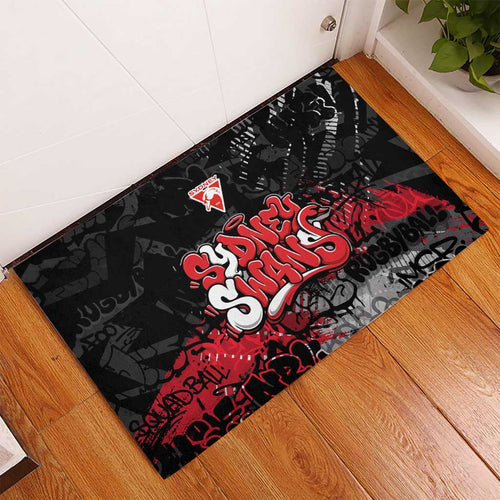 Sydney Swans Rubber Doormat Urban Graffiti Street Art - Bold Abstract Spray Paint