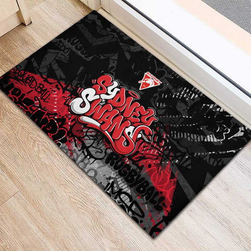 Sydney Swans Rubber Doormat Urban Graffiti Street Art - Bold Abstract Spray Paint