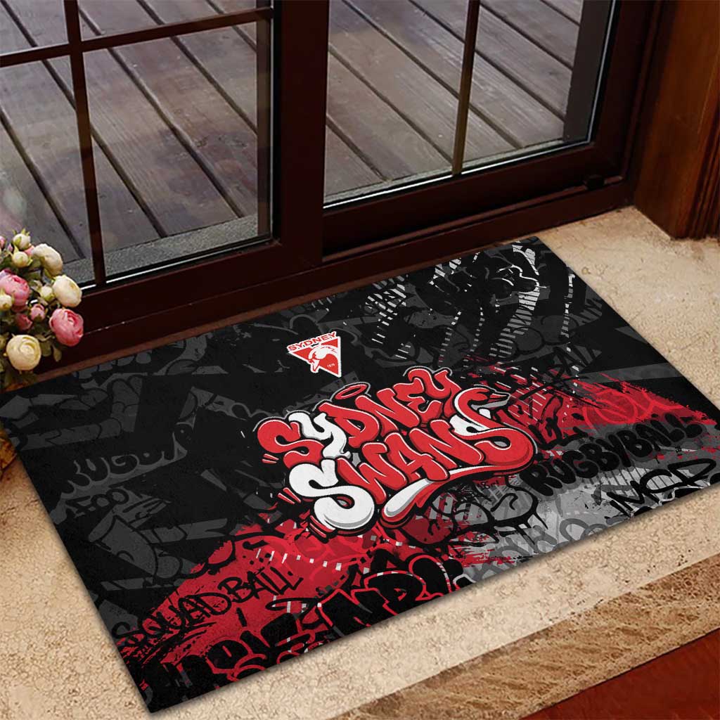 Sydney Swans Rubber Doormat Urban Graffiti Street Art - Bold Abstract Spray Paint
