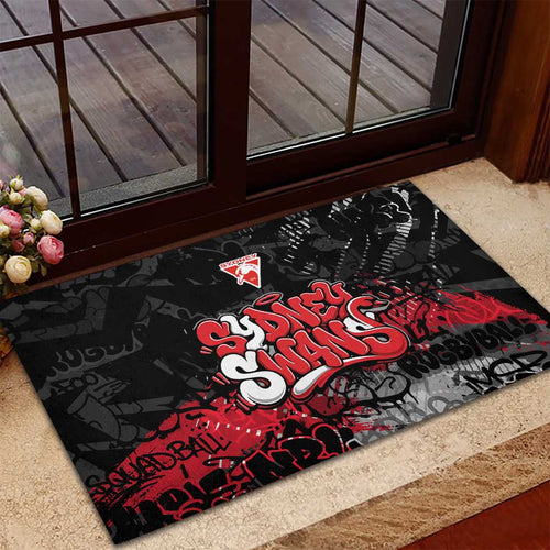 Sydney Swans Rubber Doormat Urban Graffiti Street Art - Bold Abstract Spray Paint