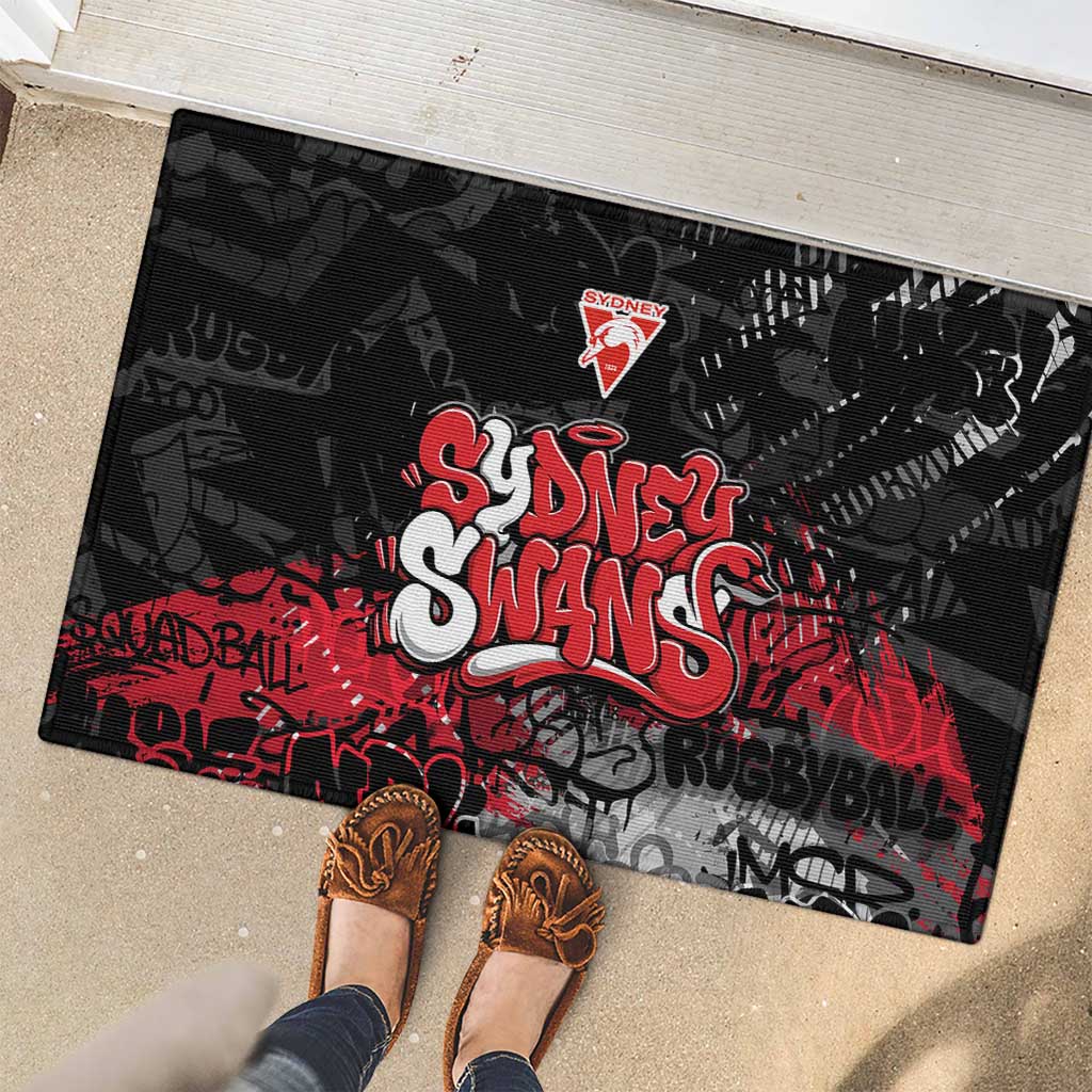 Sydney Swans Rubber Doormat Urban Graffiti Street Art - Bold Abstract Spray Paint