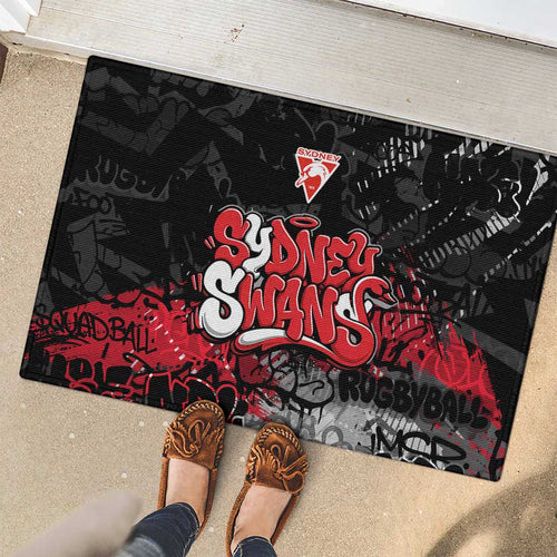 Sydney Swans Rubber Doormat Urban Graffiti Street Art - Bold Abstract Spray Paint