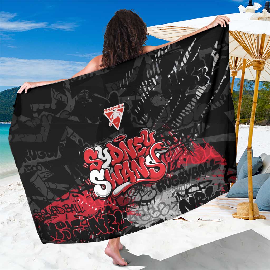 Sydney Swans Sarong Urban Graffiti Street Art - Bold Abstract Spray Paint