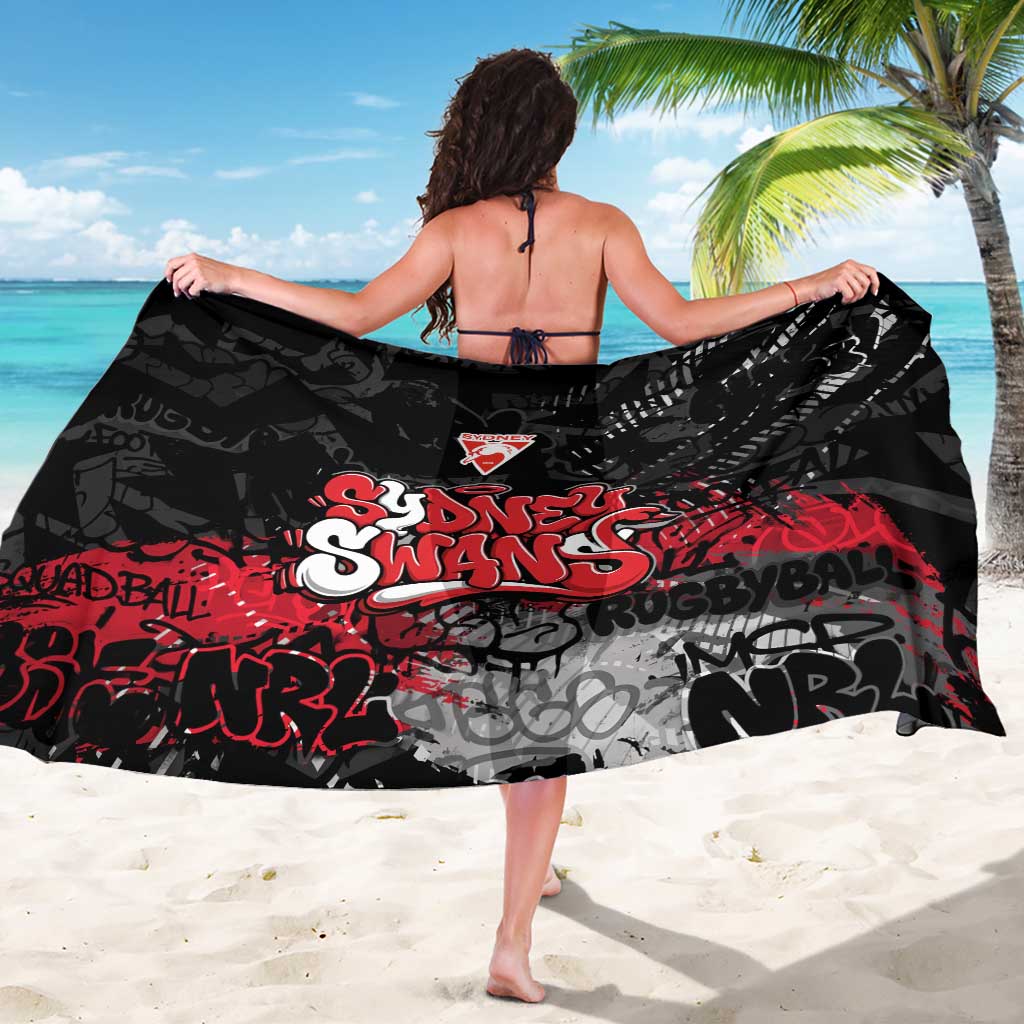 Sydney Swans Sarong Urban Graffiti Street Art - Bold Abstract Spray Paint