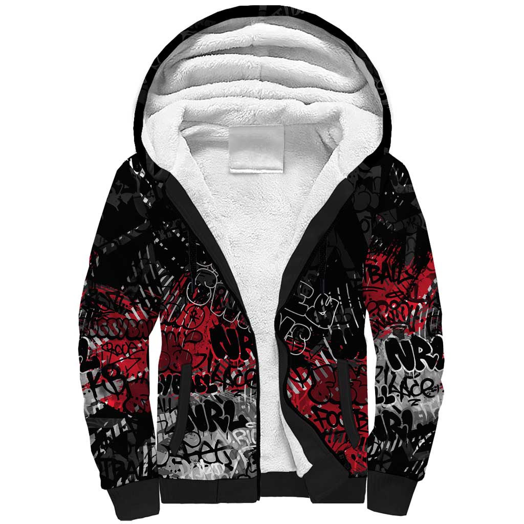 Sydney Swans Sherpa Hoodie Urban Graffiti Street Art - Bold Abstract Spray Paint