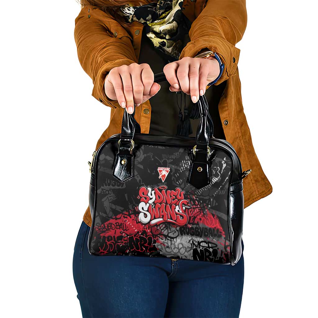 Sydney Swans Shoulder Handbag Urban Graffiti Street Art - Bold Abstract Spray Paint