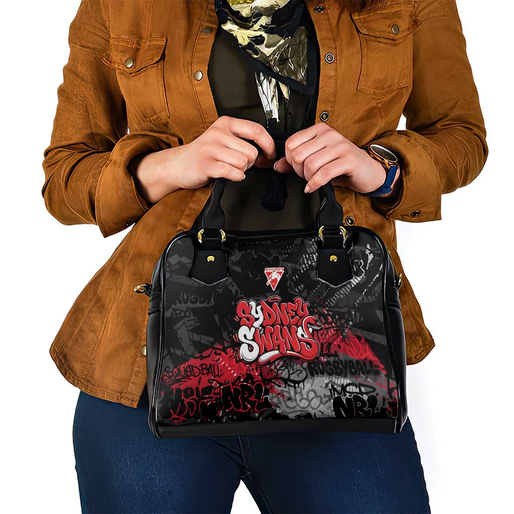 Sydney Swans Shoulder Handbag Urban Graffiti Street Art - Bold Abstract Spray Paint