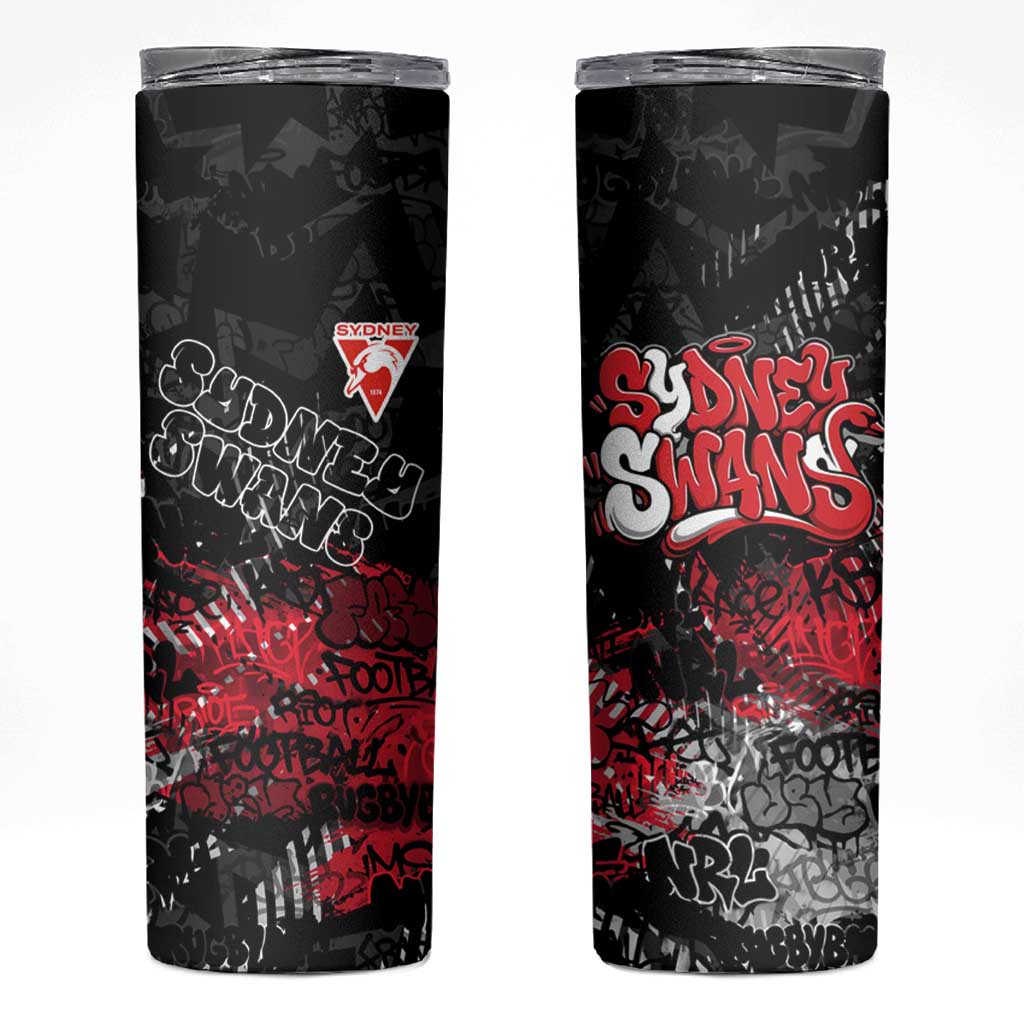 Sydney Swans Skinny Tumbler Urban Graffiti Street Art - Bold Abstract Spray Paint