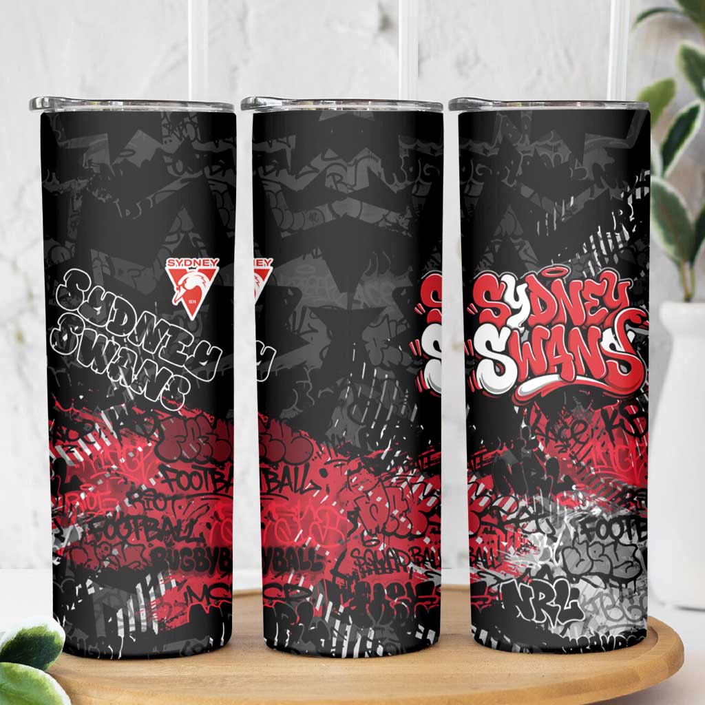 Sydney Swans Skinny Tumbler Urban Graffiti Street Art - Bold Abstract Spray Paint