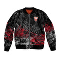Sydney Swans Sleeve Zip Bomber Jacket Urban Graffiti Street Art - Bold Abstract Spray Paint