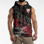 Sydney Swans Sleeveless Hoodie Urban Graffiti Street Art - Bold Abstract Spray Paint