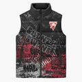 Sydney Swans Sleeveless Puffer Jacket Urban Graffiti Street Art - Bold Abstract Spray Paint
