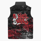 Sydney Swans Sleeveless Puffer Jacket Urban Graffiti Street Art - Bold Abstract Spray Paint