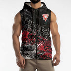 Sydney Swans Sleeveless Zip Hoodie Urban Graffiti Street Art - Bold Abstract Spray Paint