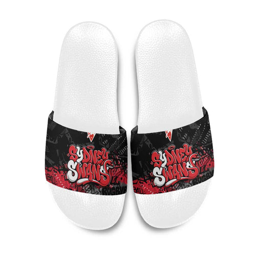Sydney Swans Slide Sandals Urban Graffiti Street Art - Bold Abstract Spray Paint