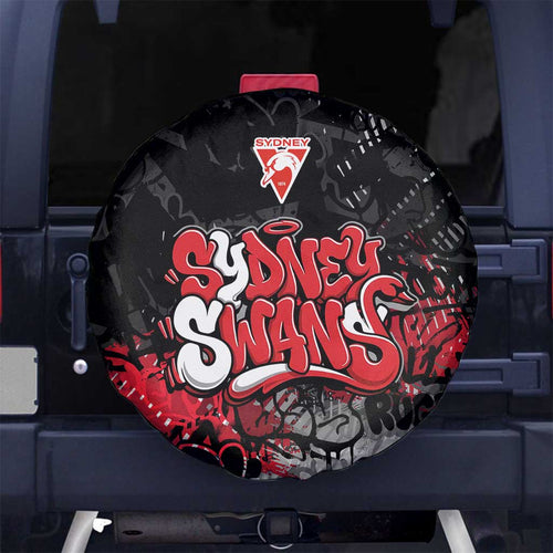Sydney Swans Spare Tire Cover Urban Graffiti Street Art - Bold Abstract Spray Paint