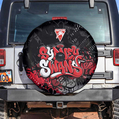 Sydney Swans Spare Tire Cover Urban Graffiti Street Art - Bold Abstract Spray Paint