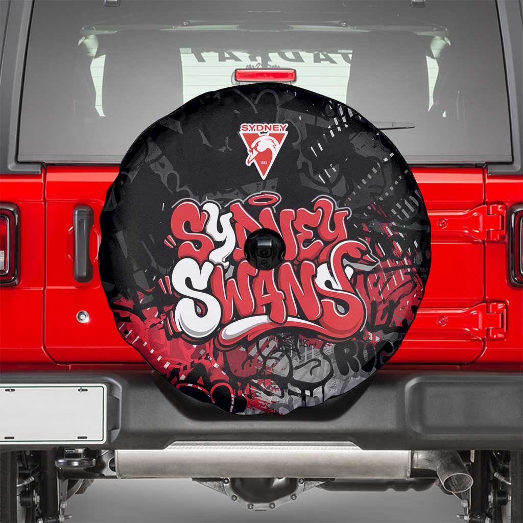 Sydney Swans Spare Tire Cover Urban Graffiti Street Art - Bold Abstract Spray Paint