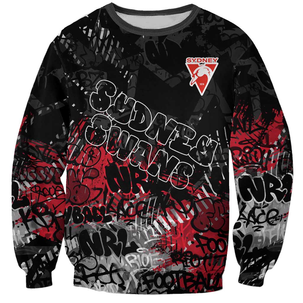 Sydney Swans Sweatshirt Urban Graffiti Street Art - Bold Abstract Spray Paint