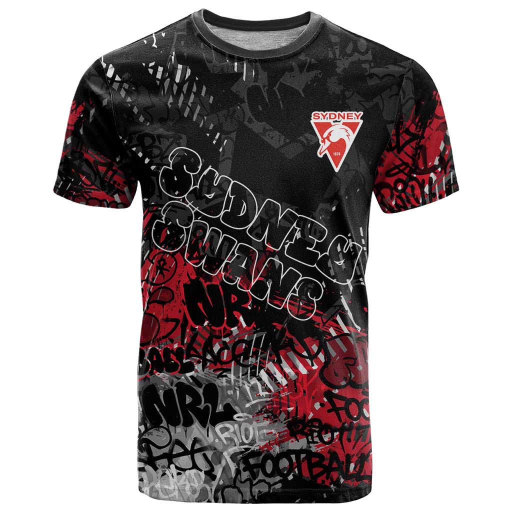 Sydney Swans T Shirt Urban Graffiti Street Art - Bold Abstract Spray Paint