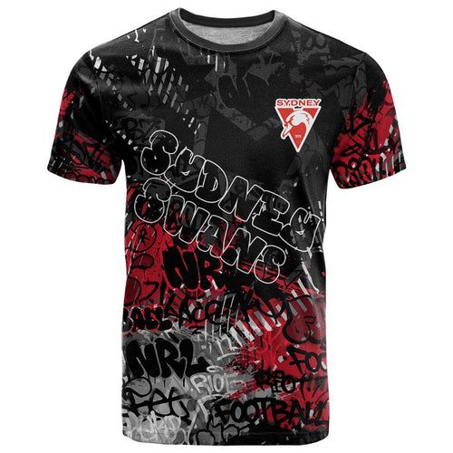 Sydney Swans T Shirt Urban Graffiti Street Art - Bold Abstract Spray Paint