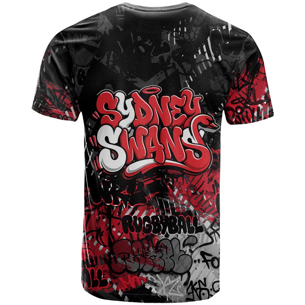 Sydney Swans T Shirt Urban Graffiti Street Art - Bold Abstract Spray Paint