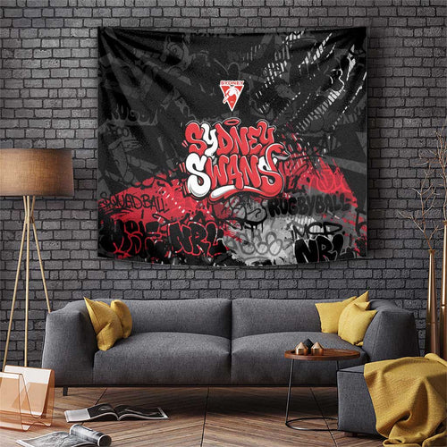 Sydney Swans Tapestry Urban Graffiti Street Art - Bold Abstract Spray Paint