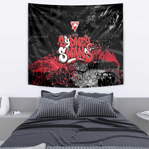Sydney Swans Tapestry Urban Graffiti Street Art - Bold Abstract Spray Paint