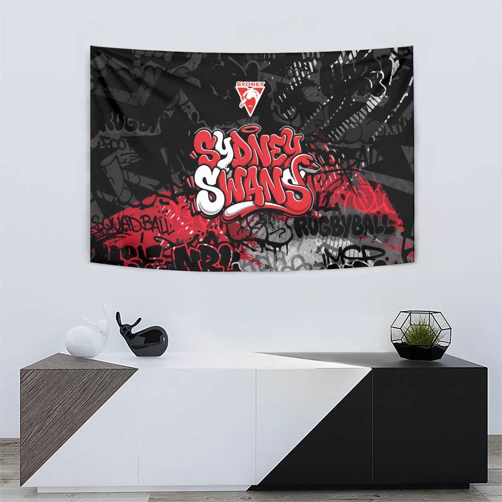 Sydney Swans Tapestry Urban Graffiti Street Art - Bold Abstract Spray Paint