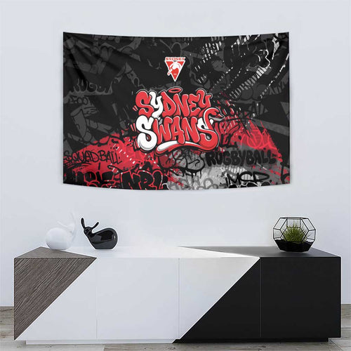 Sydney Swans Tapestry Urban Graffiti Street Art - Bold Abstract Spray Paint