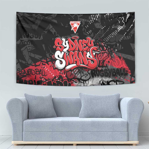Sydney Swans Tapestry Urban Graffiti Street Art - Bold Abstract Spray Paint
