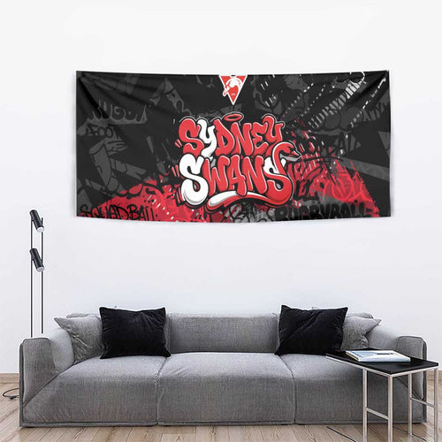 Sydney Swans Tapestry Urban Graffiti Street Art - Bold Abstract Spray Paint