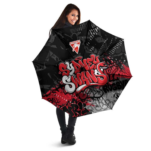 Sydney Swans Umbrella Urban Graffiti Street Art - Bold Abstract Spray Paint