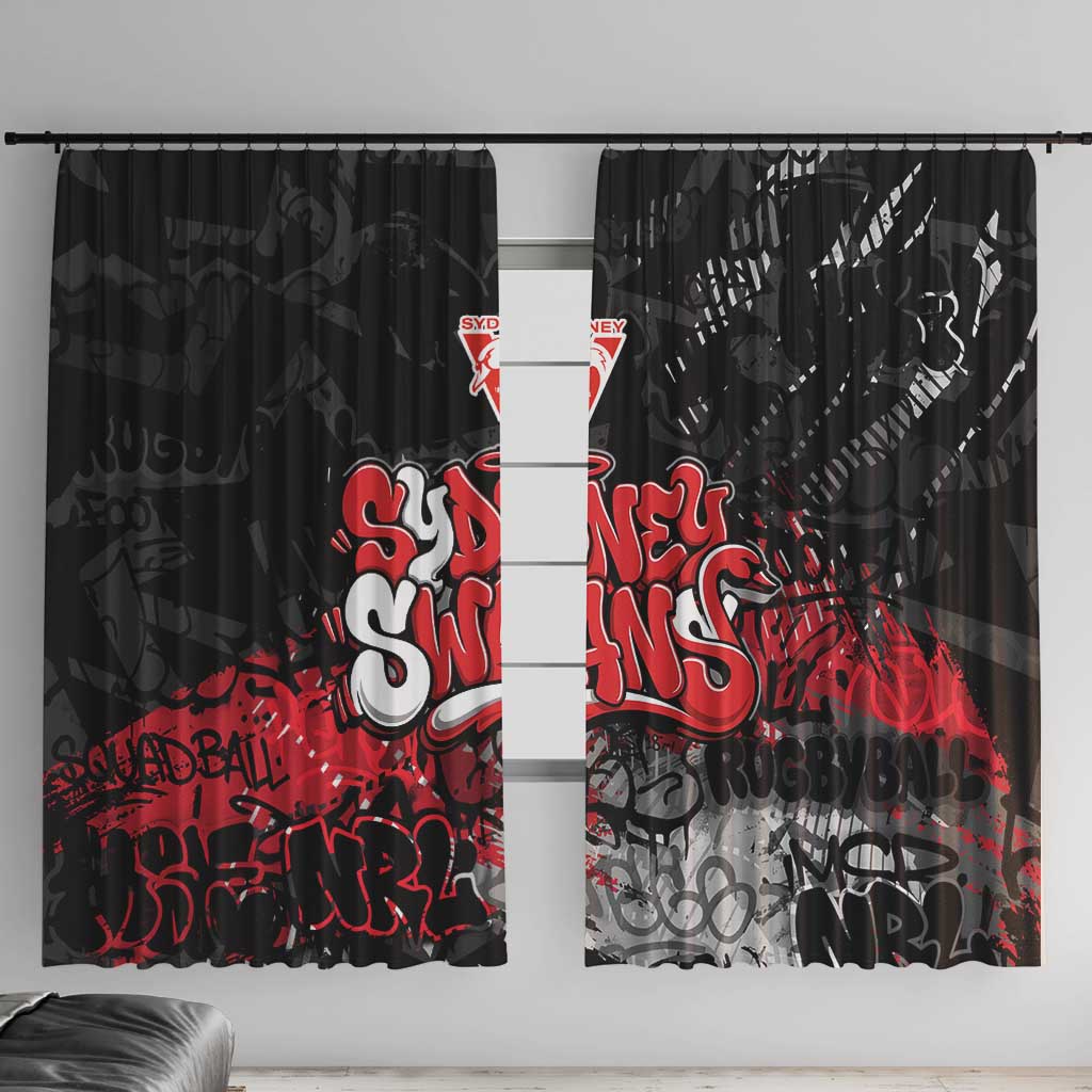 Sydney Swans Window Curtain Urban Graffiti Street Art - Bold Abstract Spray Paint